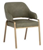 Green with gold chair