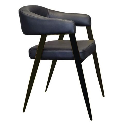 Restaurant Quality Dining Chair in Black with Black Legs