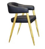 Black Restaurant Chair with Gold Legs