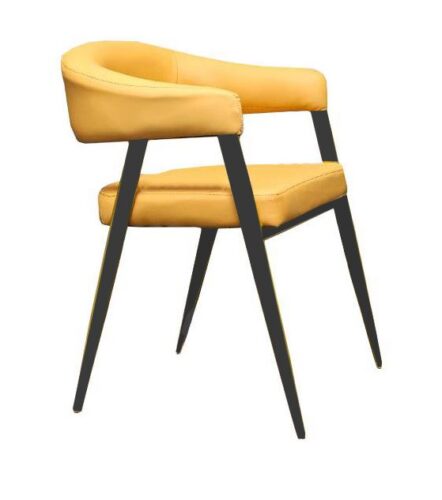 Restaurant Quality Dining Chair in Orange yellow with Black Legs