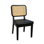 R-9870 rattan back black dining chair