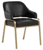 black with gold chair