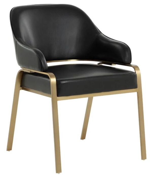 black with gold chair