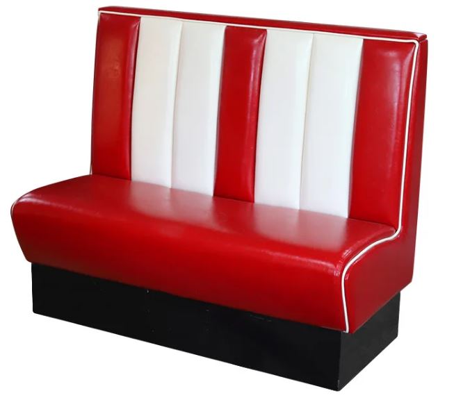 Restaurant Booth in Red and White Custom Made For Restaurants