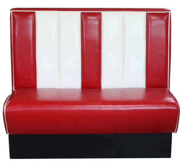 Restaurant Booth in Red and White Custom Made For Restaurants