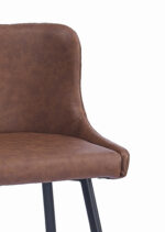 Brown Bar Stool for Restaurants w/Black Legs n Gold Cap