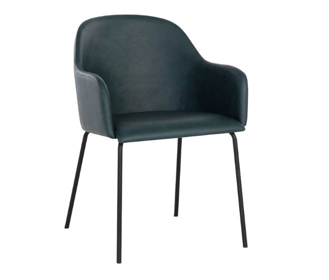 Restaurant ArmChair in Teal Faux Leather