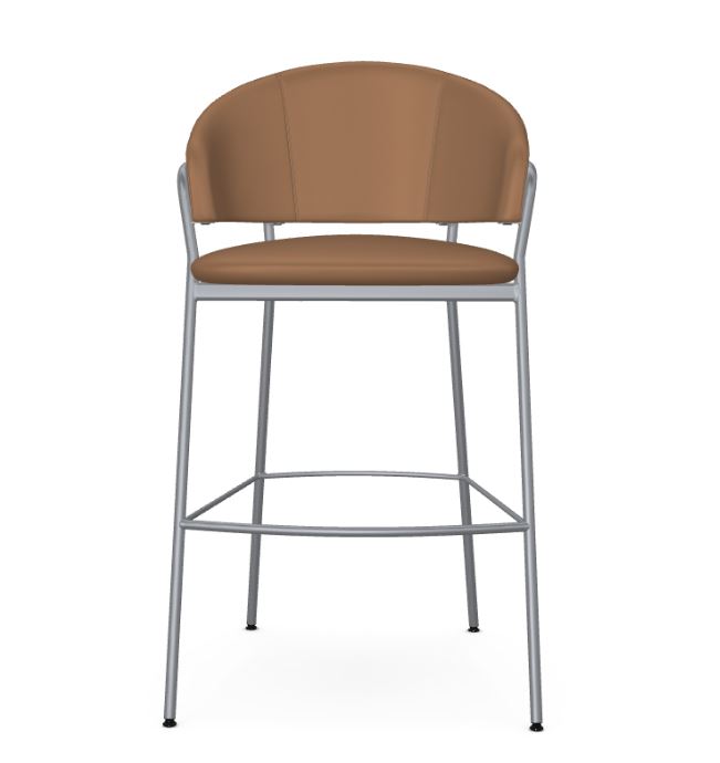 Restaurant Bar Stool in Silver and tan Color