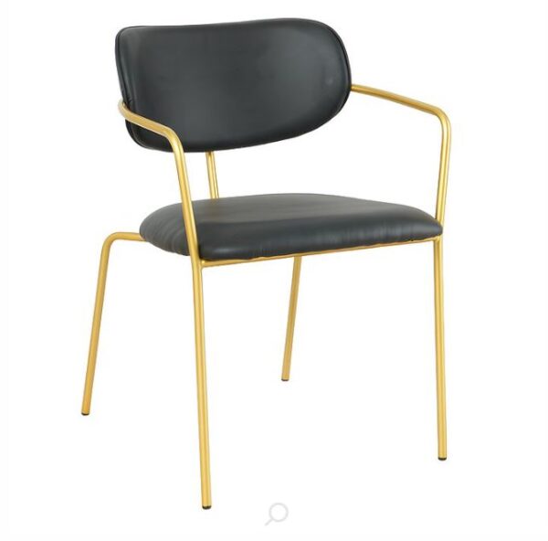 Scandinavian inspired Restaurant Chair in Grey with Black legs