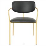 Arm Chair with Gold Frame n Black Seat - Restaurant Quality