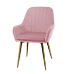 Restaurant Chair in Pink Colors with Gold Legs
