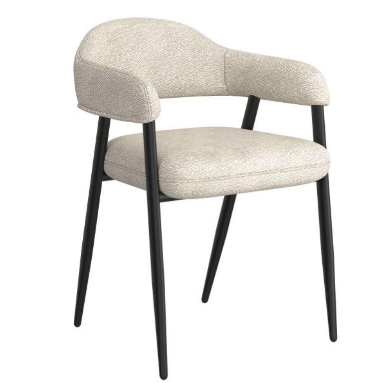 Beige Fabric Dining Chair w/Black Legs