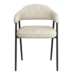 Beige Fabric Dining Chair w/Black Legs