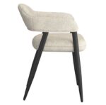 Beige Fabric Dining Chair w/Black Legs