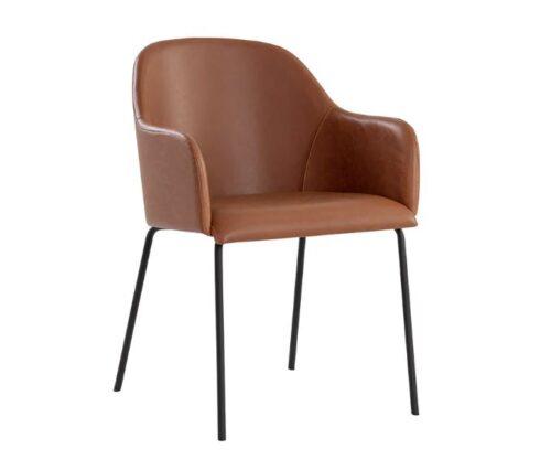 Restaurant ArmChair in Hazelnut Faux Leather