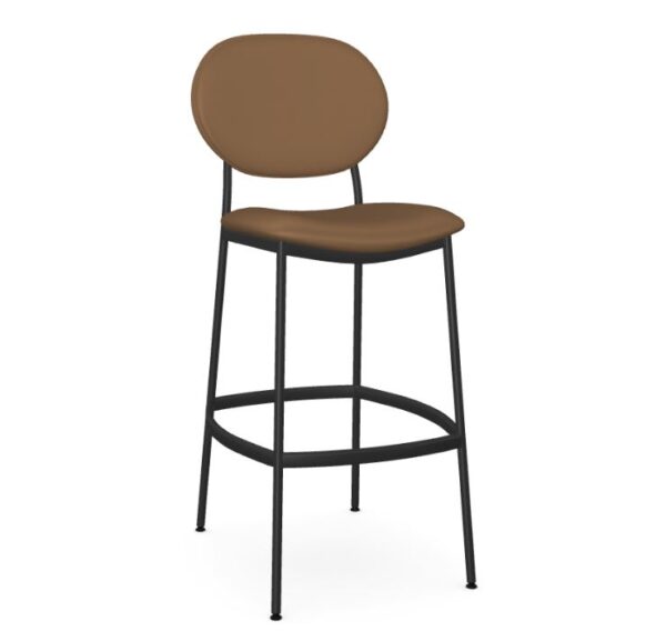 Bar Stool for Restaurants in Black with Tan leather