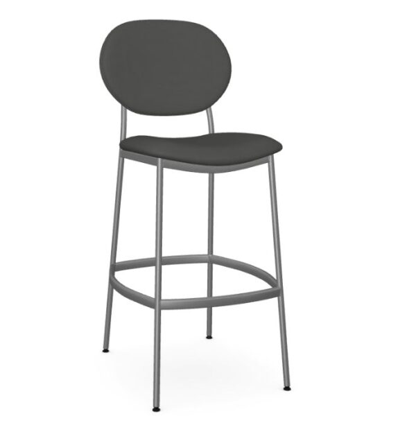 Bar Stool for Restaurants in Grey and Dark Grey Leather