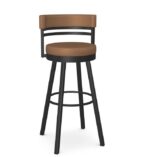 Spectator Height Bar Stool in Black and Caramelo