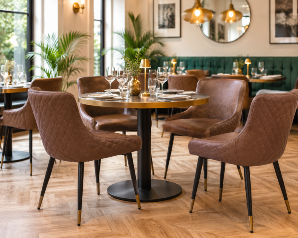 brown chairs in restaurants