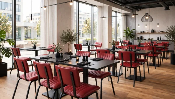Red Leather Restaurant Chair