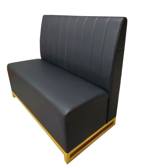 Black Restaurant Booth with Gold Frame side