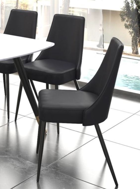Black Restaurant Quality Dining Chair with Black Legs