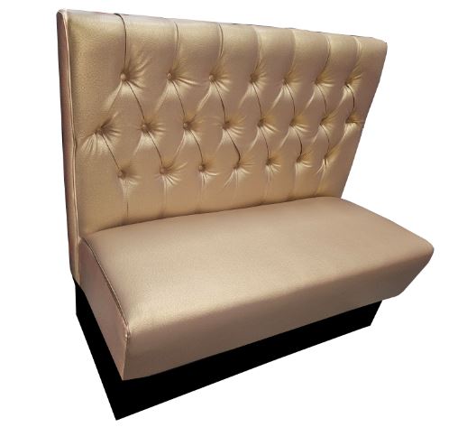 Gold Tufted Booth for Restaurants with Black Base top view
