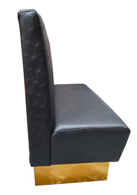 Black with Gold Base Booth for Restaurant - Canadian Custom Made in Many Colors