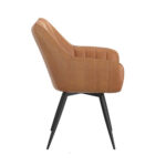 Restaurant Arm Chair in Camel, Olive and Charcoal with Black Legs