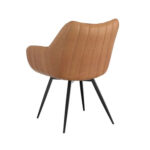Restaurant Arm Chair in Camel, Olive and Charcoal with Black Legs