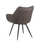 Restaurant Arm Chair in Camel, Olive and Charcoal with Black Legs