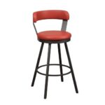 Red Bar Stool for Restaurant with grey frame