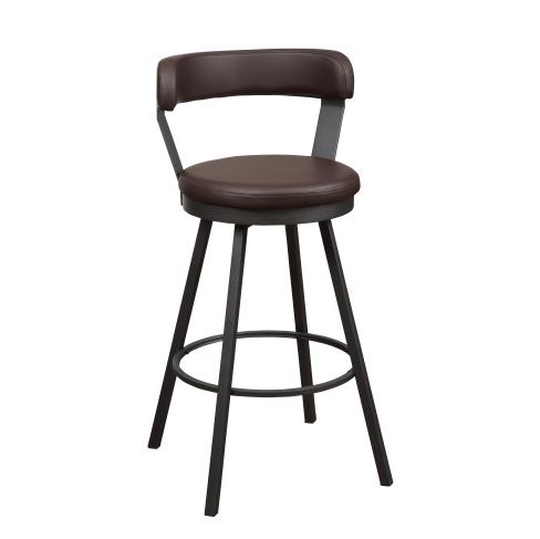 Brown Bar Stool for Restaurant with grey frame