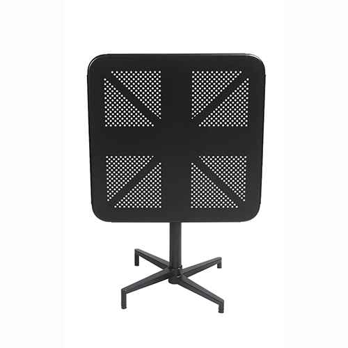 Indoor/Outdoor Metal Folding Table with Mesh Table Top in Black
