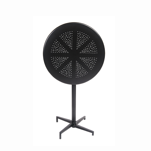 Indoor/Outdoor Metal Folding Table with Mesh Table Top in Black