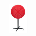 Indoor/Outdoor Metal Folding Table with Mesh Table Top in Red
