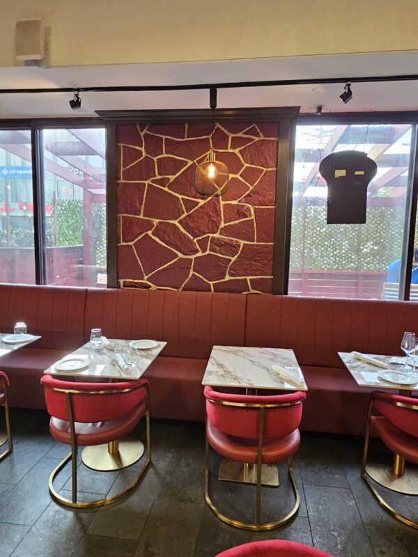 SE-19 tables with Red n gold Chairs