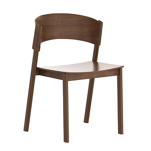 Indoor Mid-Century Modern Armless Chair in Solid Oak and Oak Veneers Finish