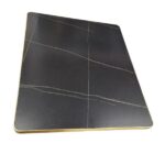 Black stone top table with gold base