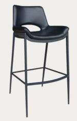 Restaurant Bar Stool, Brown - Black Seat with Brown - Black Legs