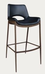 Restaurant Bar Stool, Brown - Black Seat with Brown - Black Legs