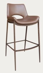Restaurant Bar Stool, Brown - Black Seat with Brown - Black Legs