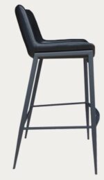 Restaurant Bar Stool, Brown - Black Seat with Brown - Black Legs