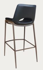 Restaurant Bar Stool, Brown - Black Seat with Brown - Black Legs