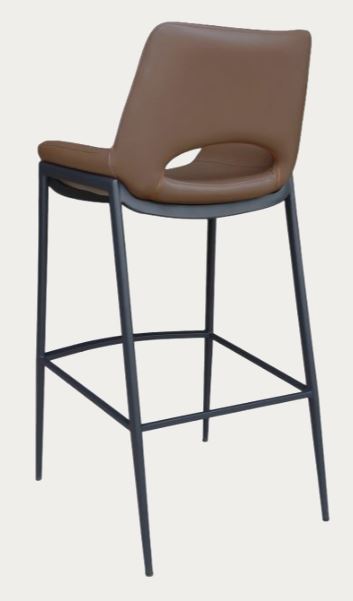 Restaurant Bar Stool, Brown - Black Seat with Brown - Black Legs