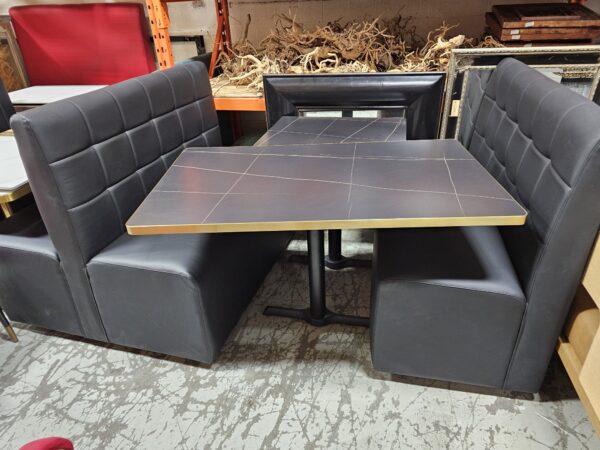 Black stone top table with gold base