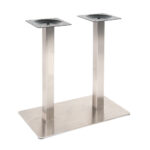 Rectangle Stainless Steel Table Base For Restaurants in Brushed Chrome