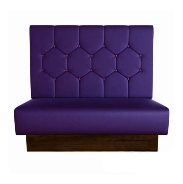 Restaurant Booth in Purple with Wooden Frame