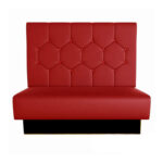 Restaurant Booth in Red with Wooden Frame