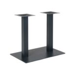 Indoor Use 18" x 36" Rectangle Black Steel Table Base For Restaurants